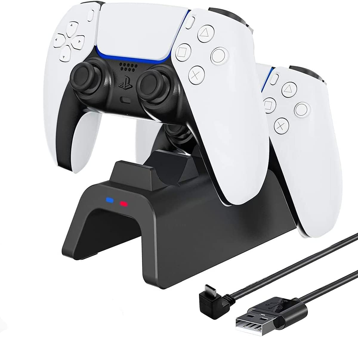 TwiHill Estação de carregamento do controlador para PS5, adaptador de velocidade de carregamento rápido atualizado com indicador LED-Site oficial de vendas da TwiHill