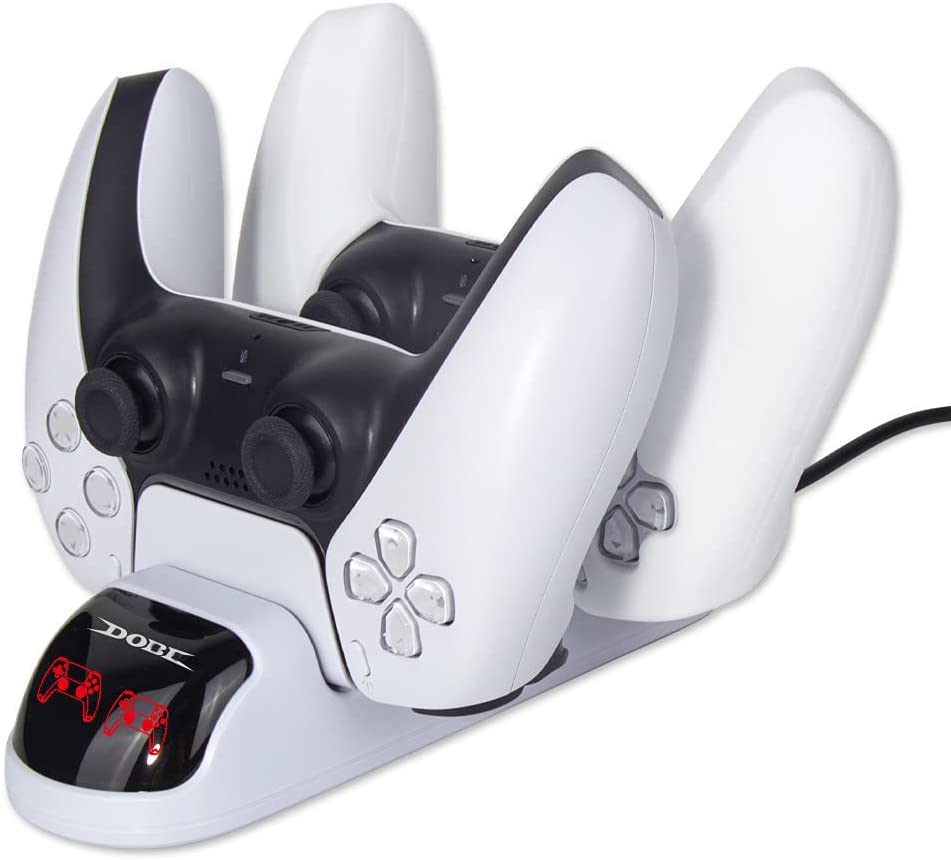 TwiHill Carregador de gamepad sem fio para PS5, carregador de gamepad PS5, carregador de controlador PS5 com adaptador, acessórios PS5-Site oficial de vendas da TwiHill