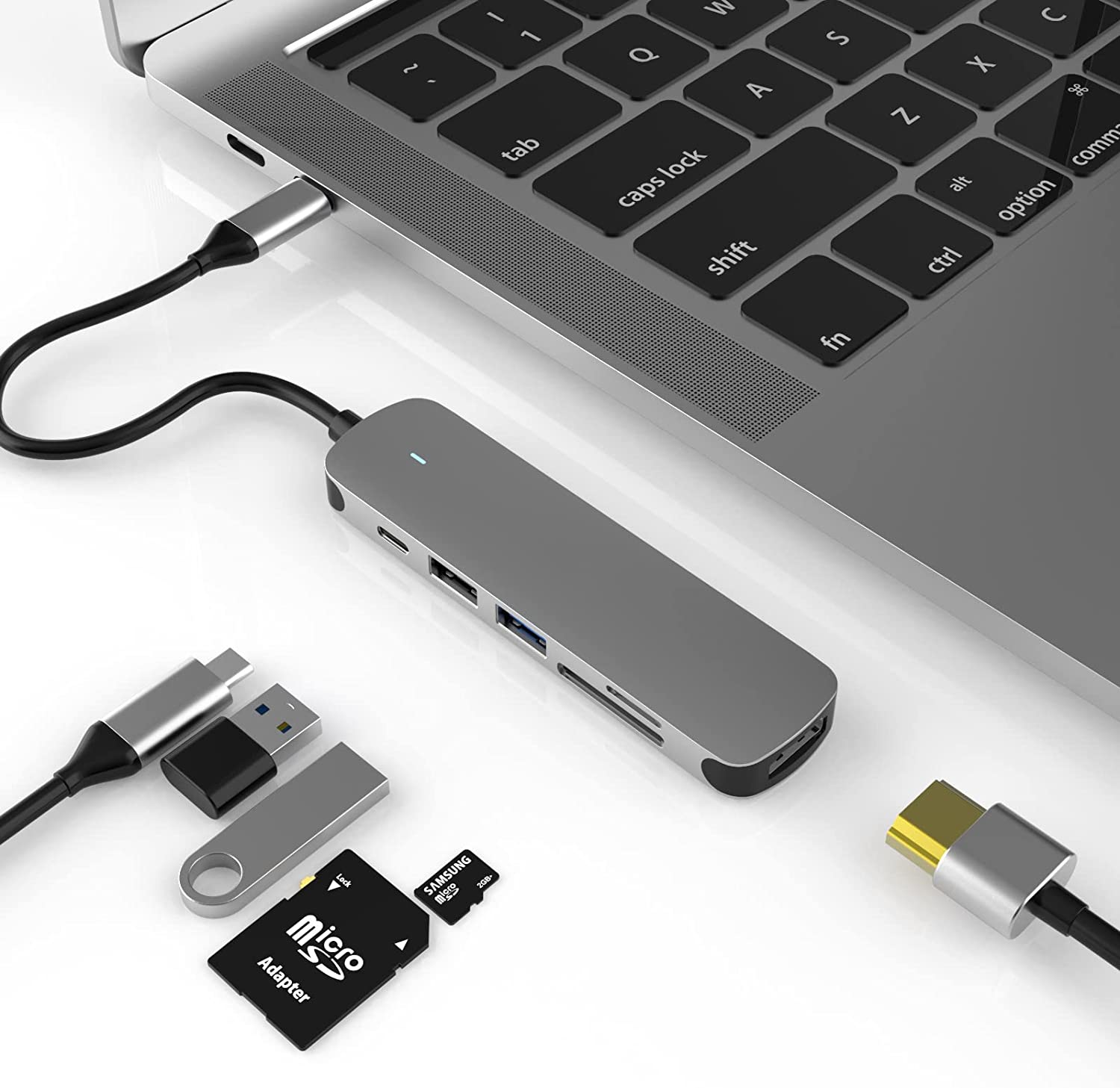 TwiHill USB C hub 3.0, é um USB Type-C Multi Port Docking Station, 4K HDMI, USB 3.0, USB 2.0 Port, 2 USB2.0, SD/TF Card Readers para MacBook Pro-para PCSite oficial de vendas da TwiHill