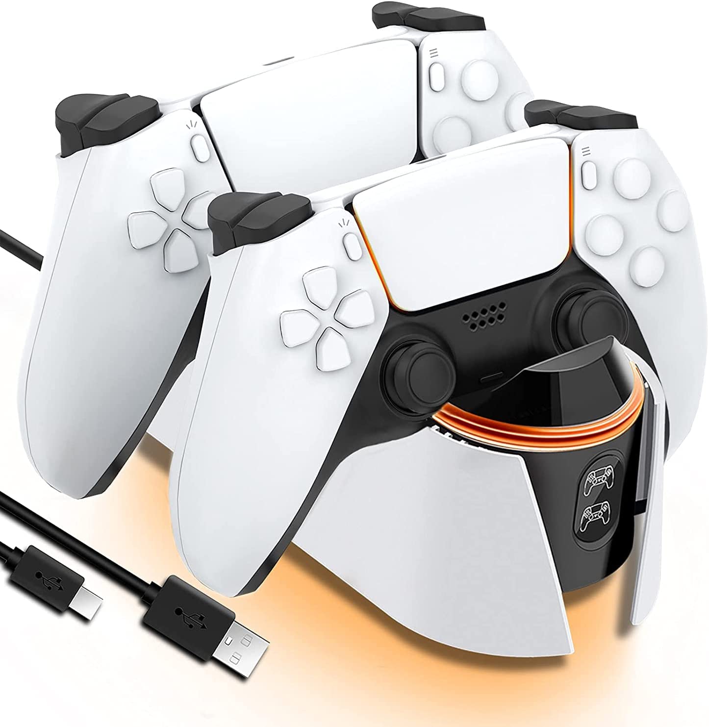 TwiHill Estação de carregamento do controlador para PS5,Estação de carregamento PS5 para controladores Sony Playstation 5 DualSense com carregamento rápido 2,5H (indicador LED)-Site oficial de vendas da TwiHill