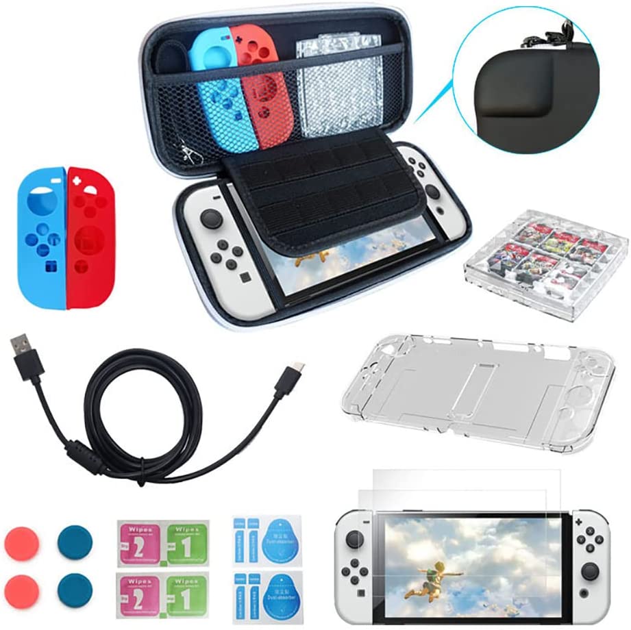 TwiHill O conjunto de armazenamento é adequado para Nintendo Switch OLED, bolsa de proteção para jogos, conjunto de armazenamento para PC com estrutura protetora de cristal-Site oficial de vendas da TwiHill