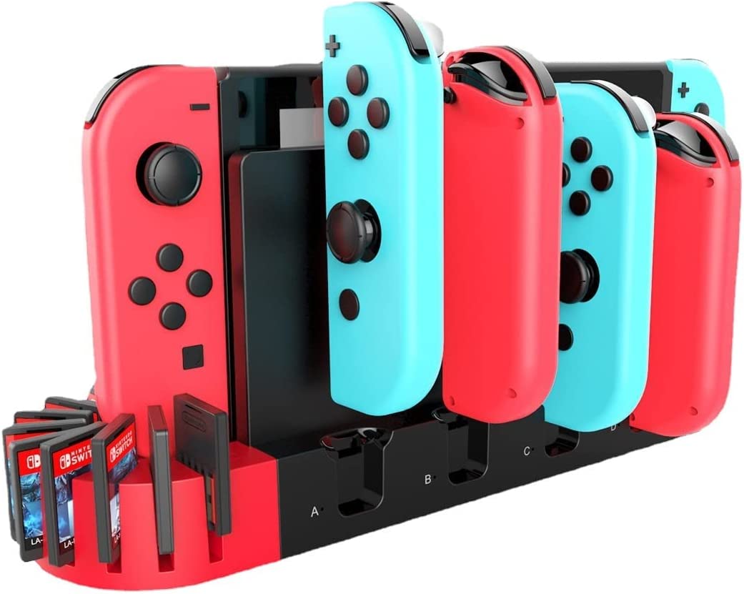O carregador de alça é adequado para Nintendo Switch, assentos de carregamento de alça pequena esquerda e direita JoyCon, armazenamento de cartão de jogo-TwiHill