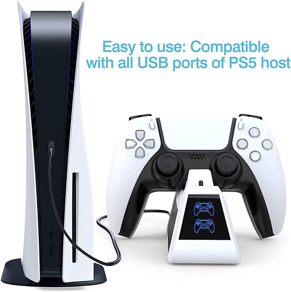 TwiHill Carregador para PS5, estação de carregamento USB de base dupla PS5 com indicador LED-Site oficial de vendas da TwiHill