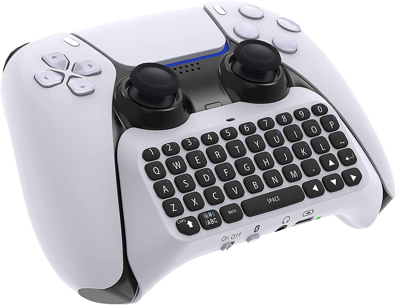 Teclado sem fio para PS5 Controller, Bluetooth 3.0 Mini Chatpad Message Game Teclado Teclado Alto-falante embutido com conector de áudio de 3,5 mm para mensagens e jogos bate-papo ao vivo-Site oficial de vendas da TwiHill