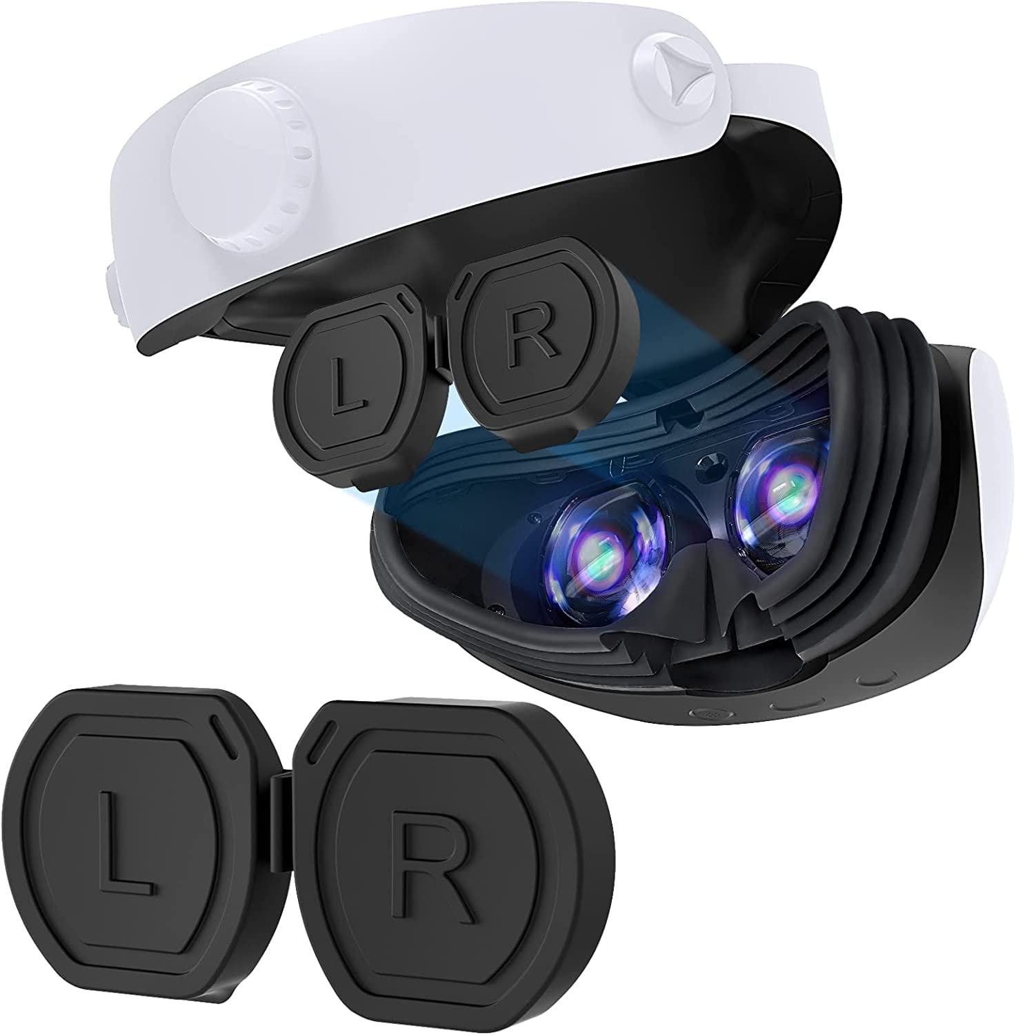 Capa de lente de silicone para PS VR2, capa protetora de peça única TwiHill para proteção de lente de óculos PSVR 2, tampa de lente anti-riscos à prova de poeira para acessórios de protetor de lente Playstation VR2-para PS VR2