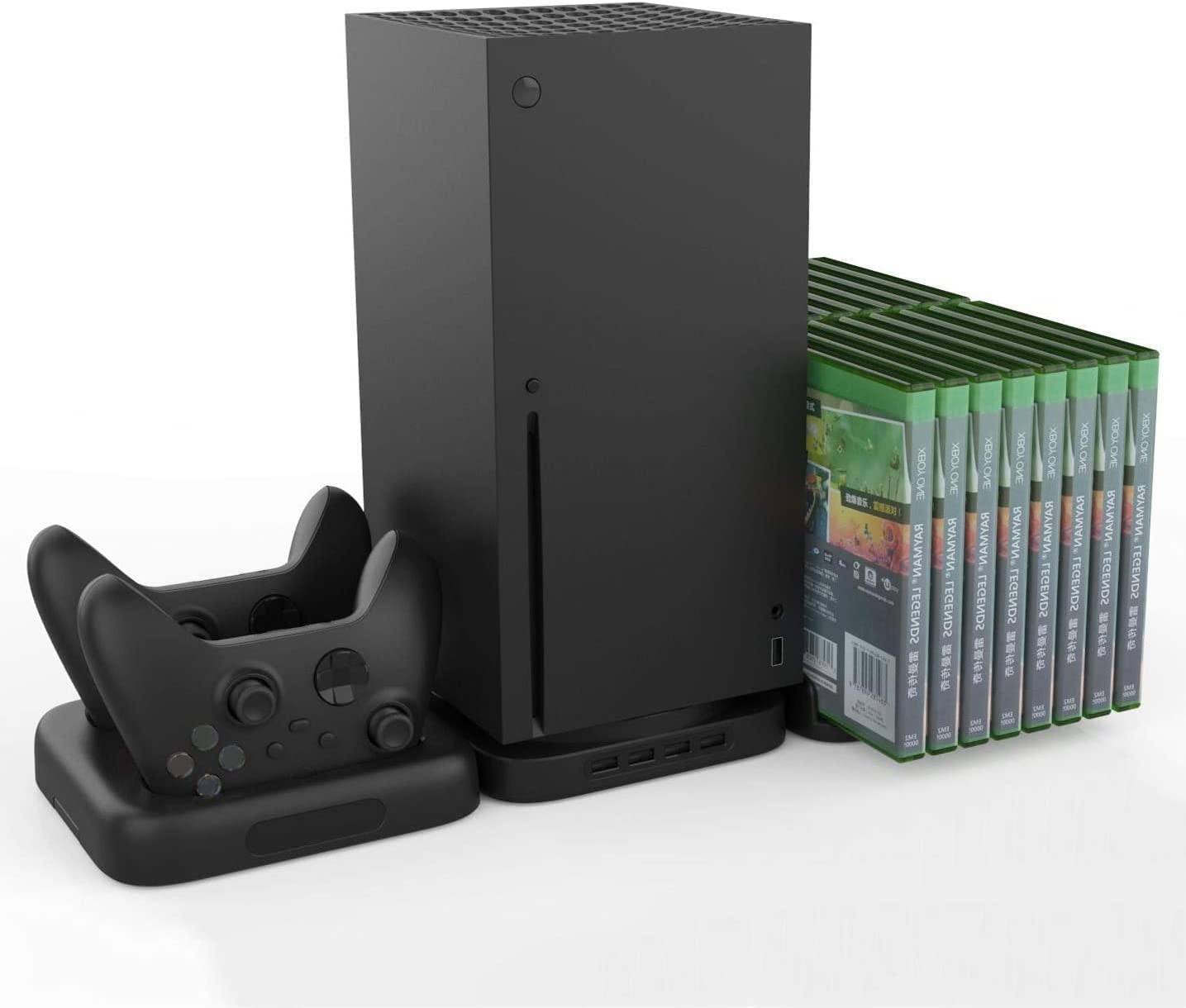 TwiHill Caixa de armazenamento de suporte para Xbox Series X com estação de carregamento de controlador duplo e hub USB compatível com Xbox-para xboxSite oficial de vendas da TwiHill