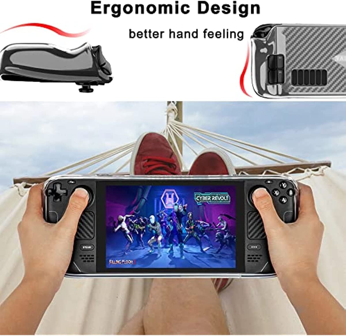 Capa protetora transparente atualizada TwiHill para Steam Deck, capa protetora de TPU macia com proteção total, absorção de choque, design antiderrapante e arranhões, acessórios para Steam Deck-Site oficial de vendas da TwiHill