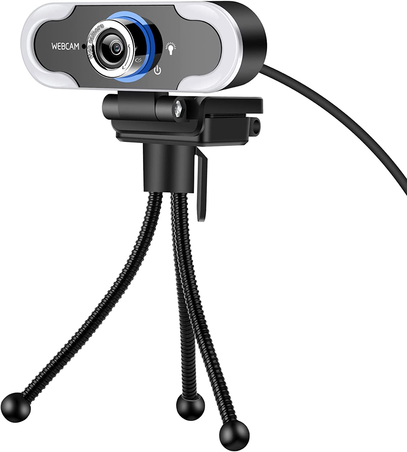 TwiHill 2K/1080P Webcam, Com tripé,NP HD PC Webcam Microfone embutido de câmera de computador USB - Câmera da Web USB para transmissão ao vivo, videochamada e gravação - Com a luz de preenchimento de LED, a luz de fundo também é clara-Site oficial de vendas da TwiHill