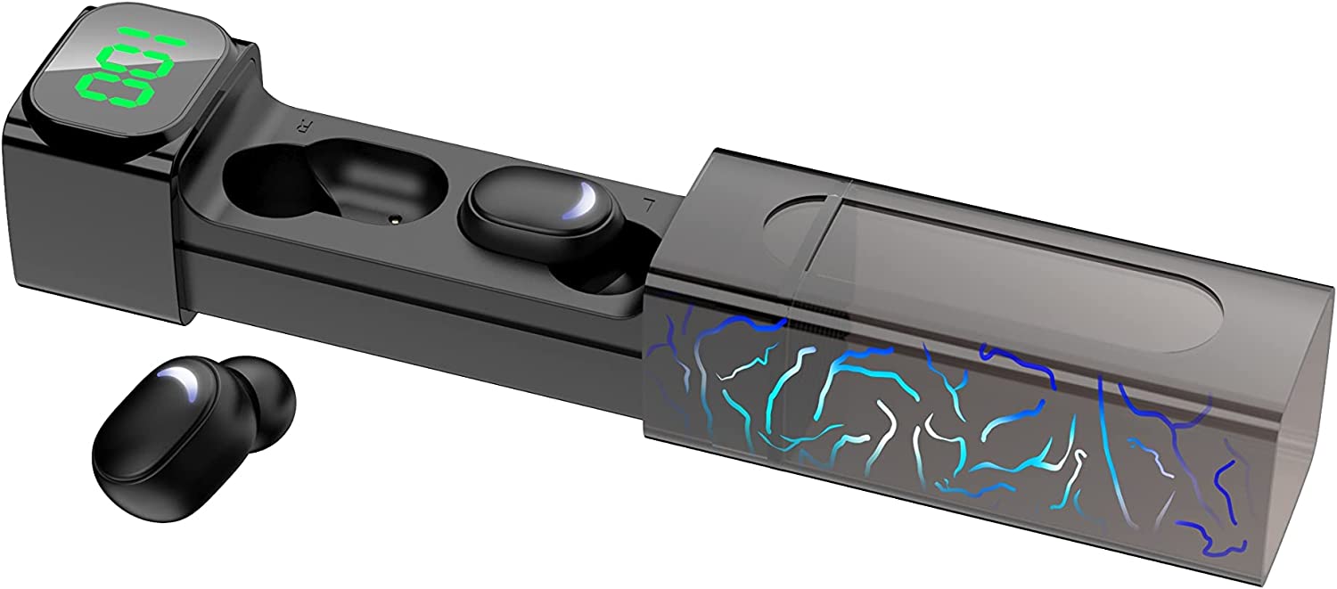 TwiHill Fone de ouvido Bluetooth e50 5.1, luz de respiração de crack personalidade, reprodução de qualidade de som HiFi, display de energia LED, chamadas de redução de ruído de alta definição-Site oficial de vendas da TwiHill