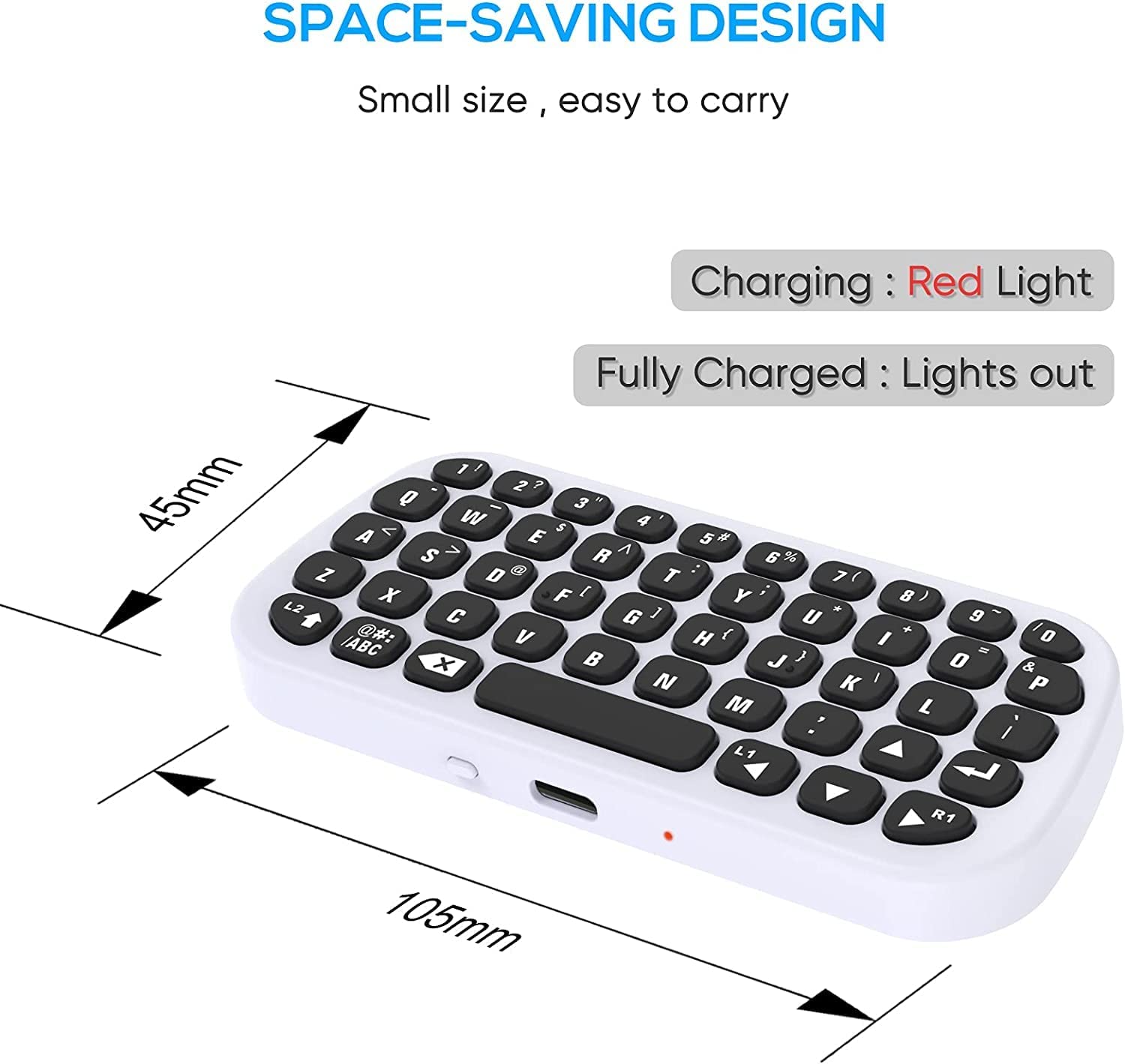 Teclado controlador TwiHill para PS5 Controller, Bluetooth 3.0 Mini Portátil Gamepad Chatpad Mensagem Teclado Compatível com PS5 Controller com Clip Holder-Site oficial de vendas da TwiHill