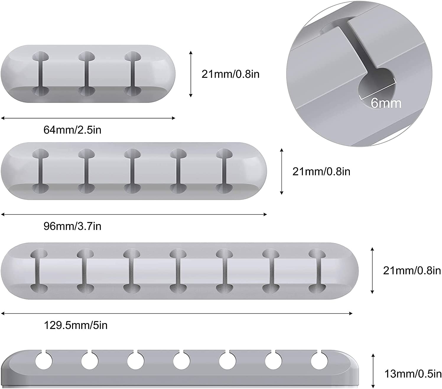 Clipes de suporte de cabo TwiHill, pacote de 3 clipes organizadores de cabo de gerenciamento de cabos Silicone autoadesivo para desktop Cabo de carregamento USB Mesa de cabeceira Cabo de alimentação Cabo de mouse Fio PC Office Home-Site oficial de vendas da TwiHill