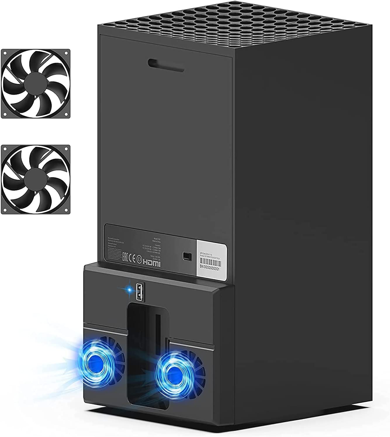 TwiHill Ventilador de resfriamento USB para console Xbox Series X, sistema de resfriamento para Xbox Series X com 2 ventiladores de refrigeração e porta USB 2.0 - somente para Xbox Series X-Site oficial de vendas da TwiHill