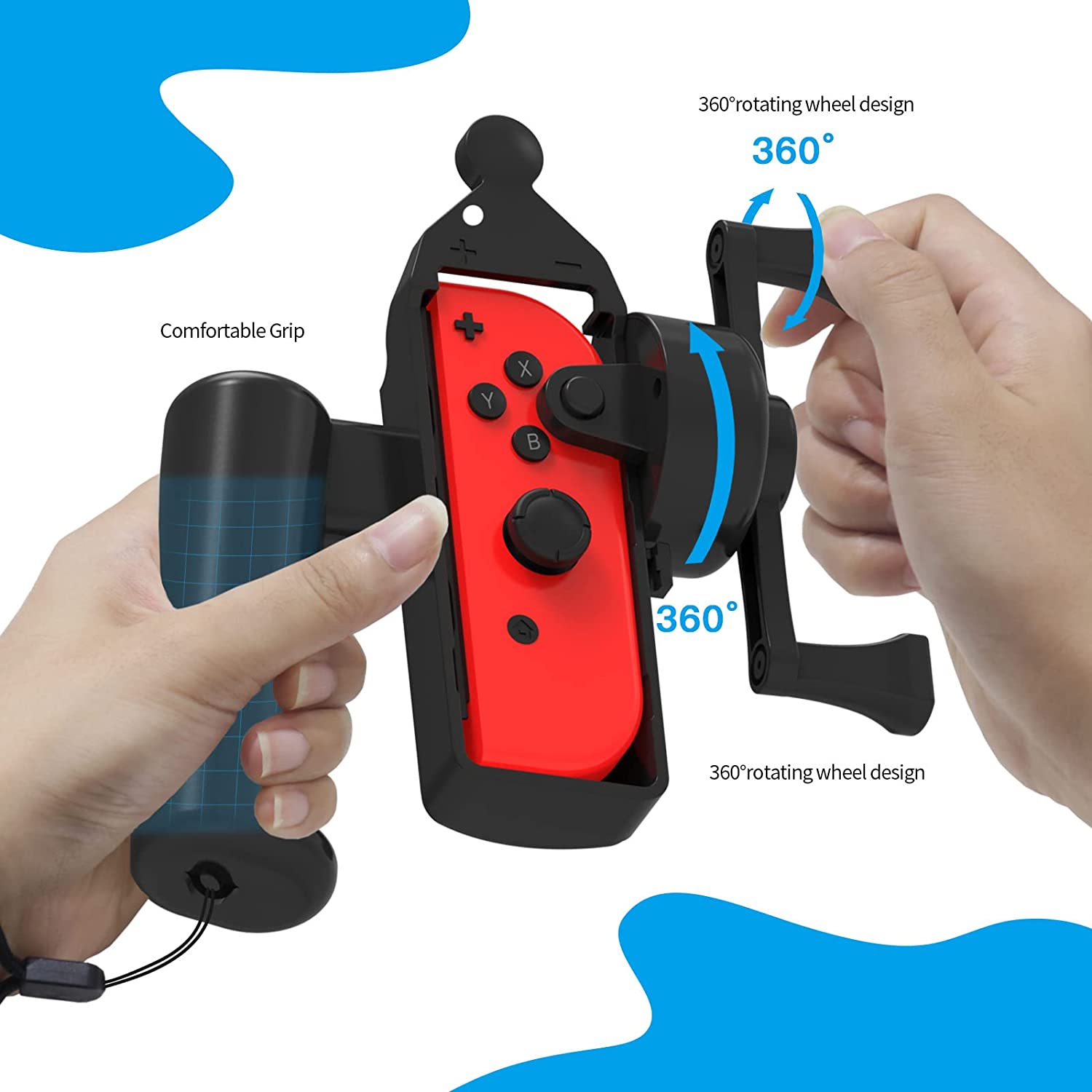 Lidar com vara de pesca de jogo somatossensorial para Nintendo switch / Nintendo switch OLED, adequado para jogo de aquário de pesca de pescador ace-TwiHill