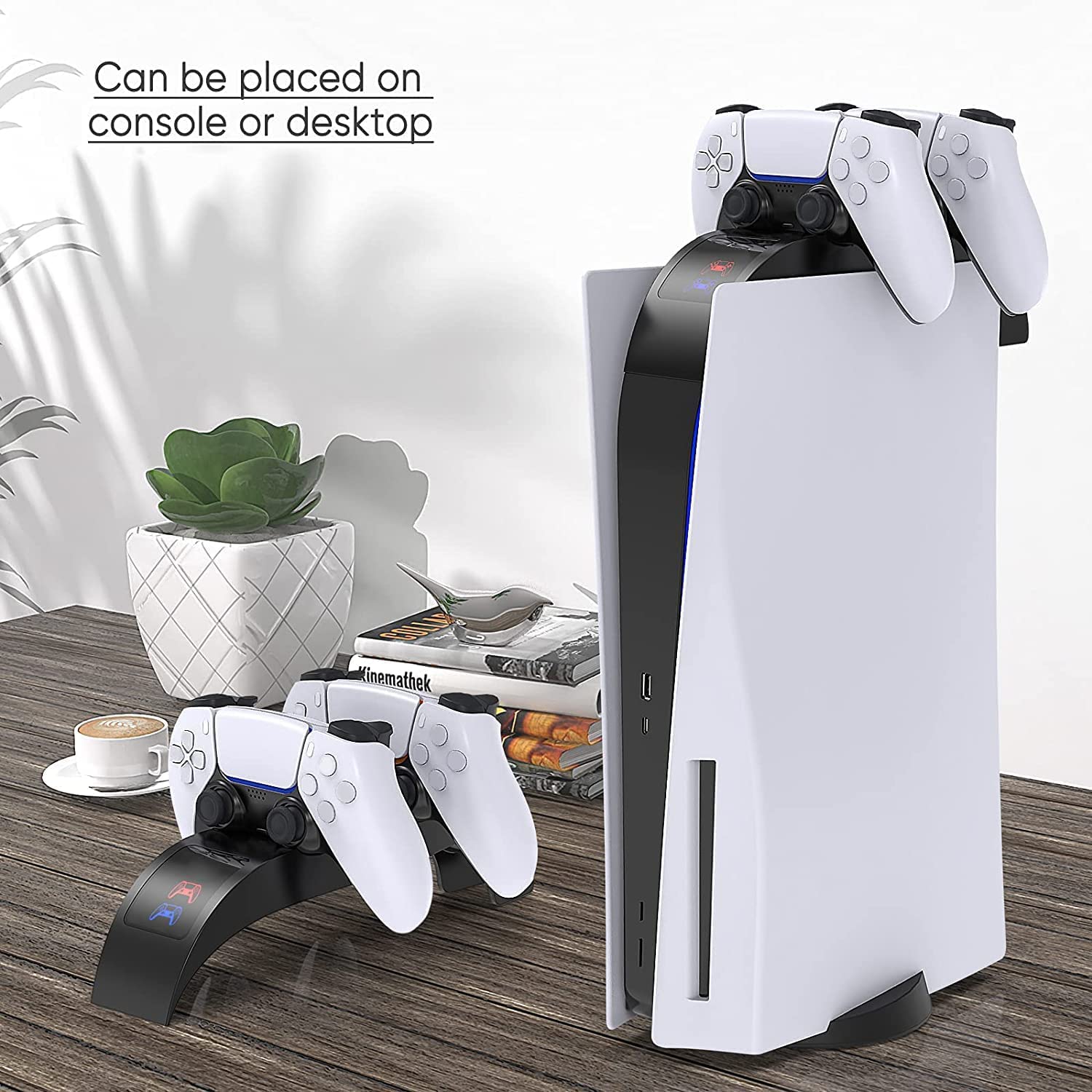 TwiHill Carregador de gamepad sem fio Rainbow Bridge para PS5, carregador de gamepad PS5 com luz LED, acessórios PS5-Site oficial de vendas da TwiHill