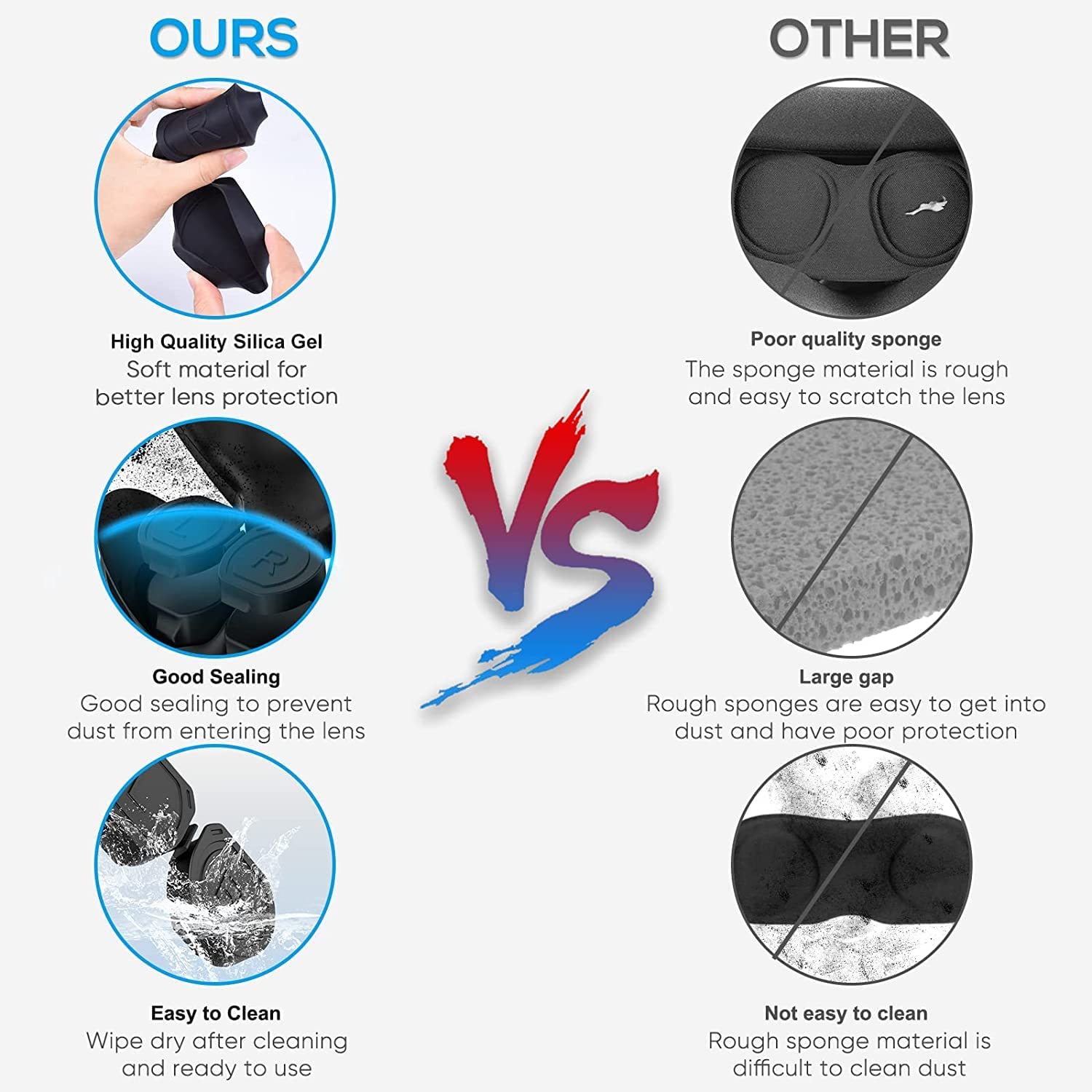 Capa de lente de silicone para PS VR2, capa protetora de peça única TwiHill para proteção de lente de óculos PSVR 2, tampa de lente anti-riscos à prova de poeira para acessórios de protetor de lente Playstation VR2-Site oficial de vendas da TwiHill