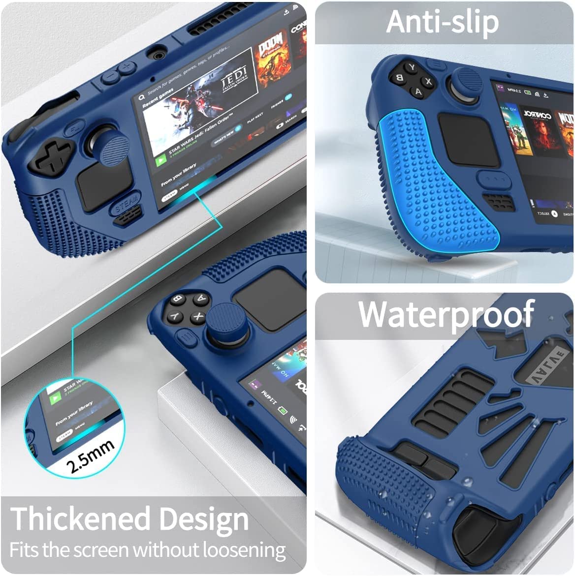 Capa protetora TwiHill para Steam Deck, capa macia com 4 * Thumb Grips, kit de proteção total para antiderrapante para Valve Stream Deck-Site oficial de vendas da TwiHill