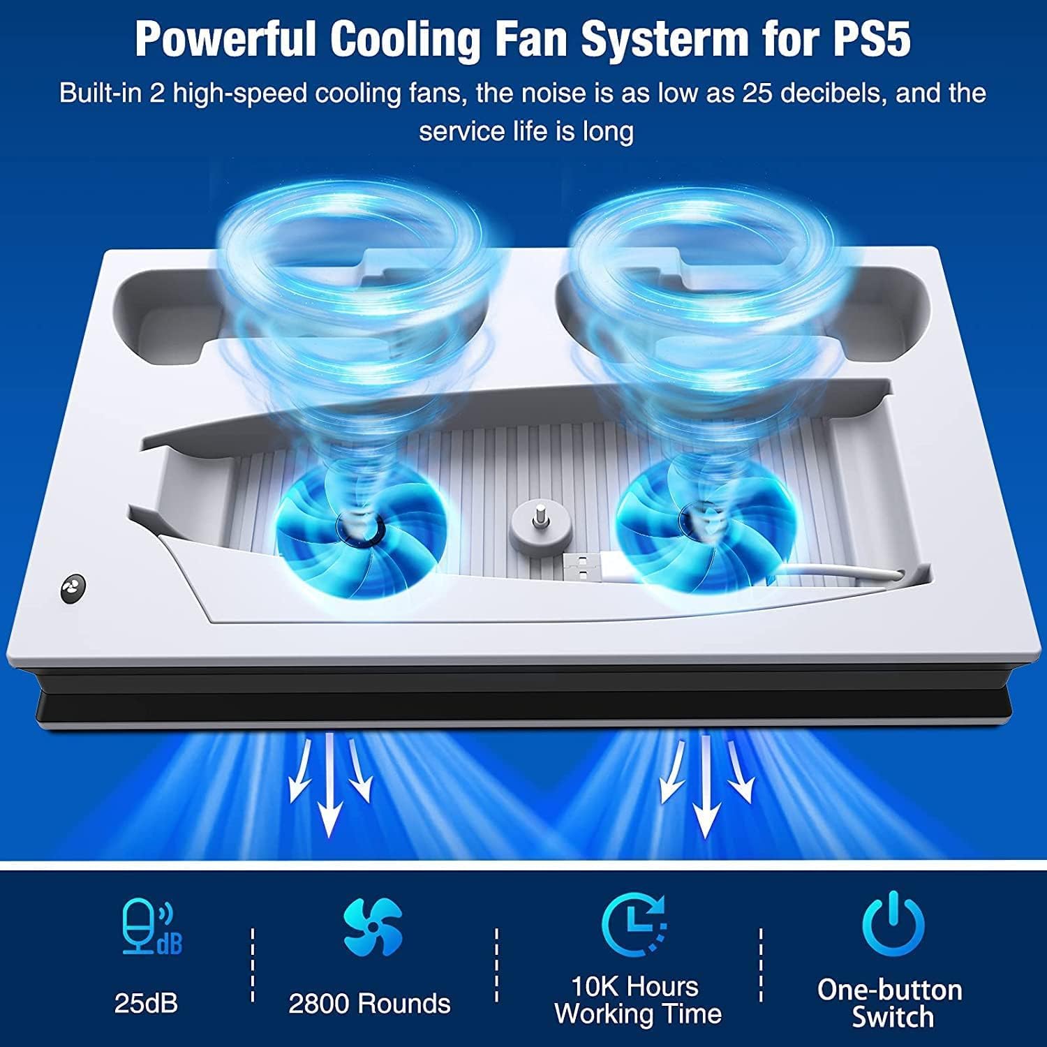 Suporte PS5 e estação de resfriamento com estação de carregamento de  controle duplo para console Playstation 5, acessórios PS5 incl. Carregador  do controlador, ventoinha, suporte para fone de ouvido : :  Games