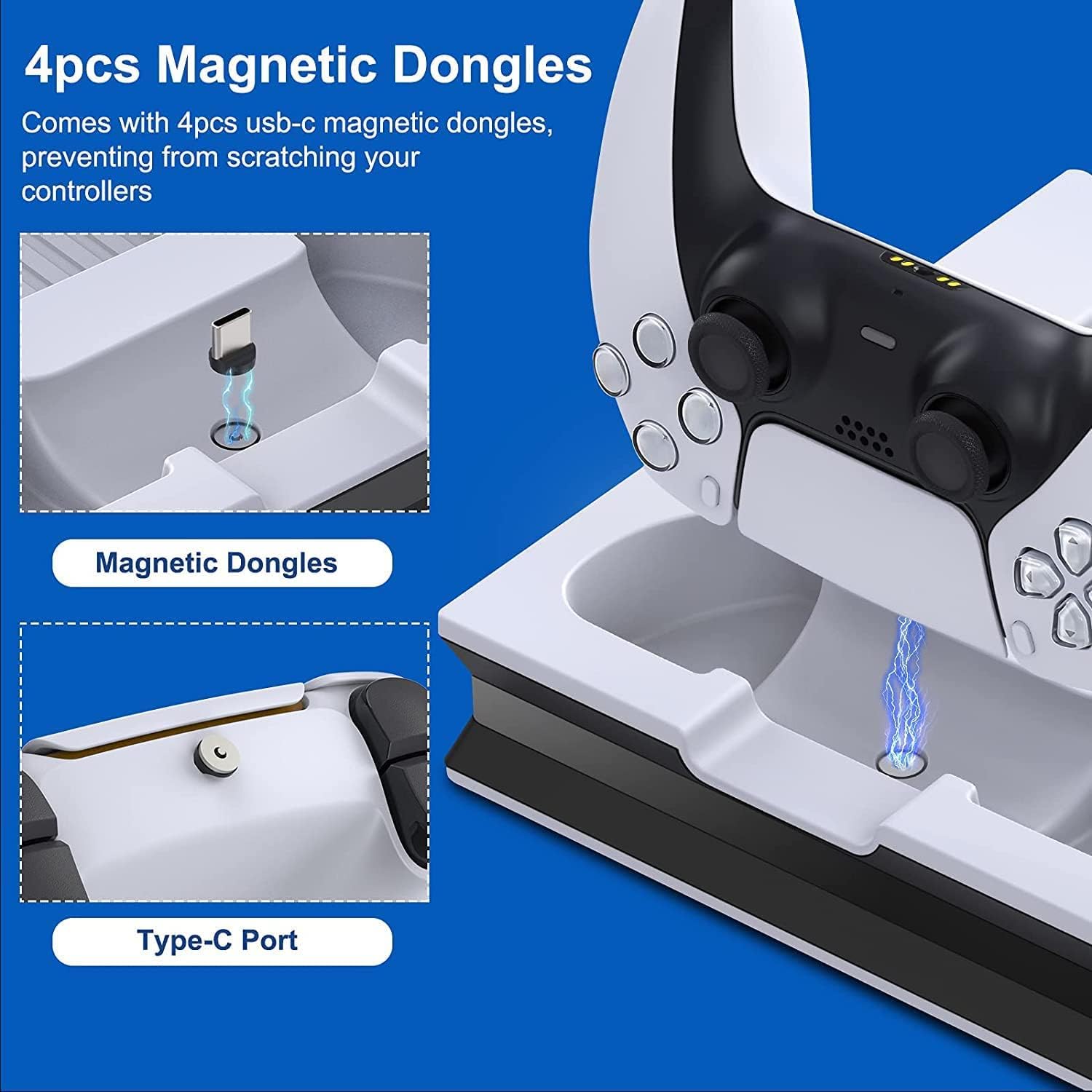 Suporte para PS5 com 2 ventoinhas de resfriamento, estação de carregamento de controle duplo rápido PS5, estação de resfriamento PS5 Suporte vertical para Sony Playstation 5 Digital/Disc Edition-Site oficial de vendas da TwiHill