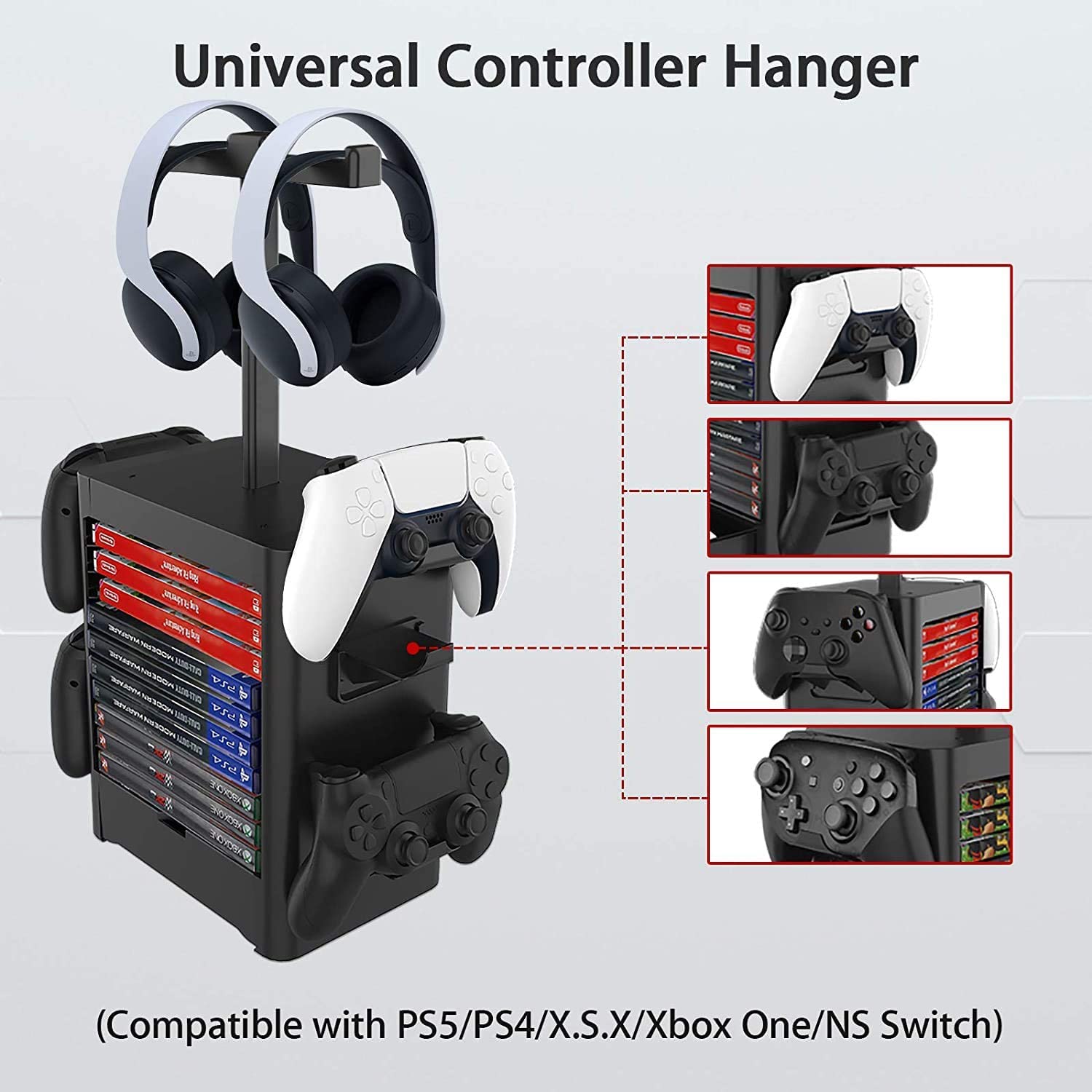 TwiHIll caixa de armazenamento para PS5 / PS4 Playstation/Xbox Series S &amp; X/Switch Acessórios, fones de ouvido, discos de jogos, Joy Cons, DualSense, controladores-Site oficial de vendas da TwiHill