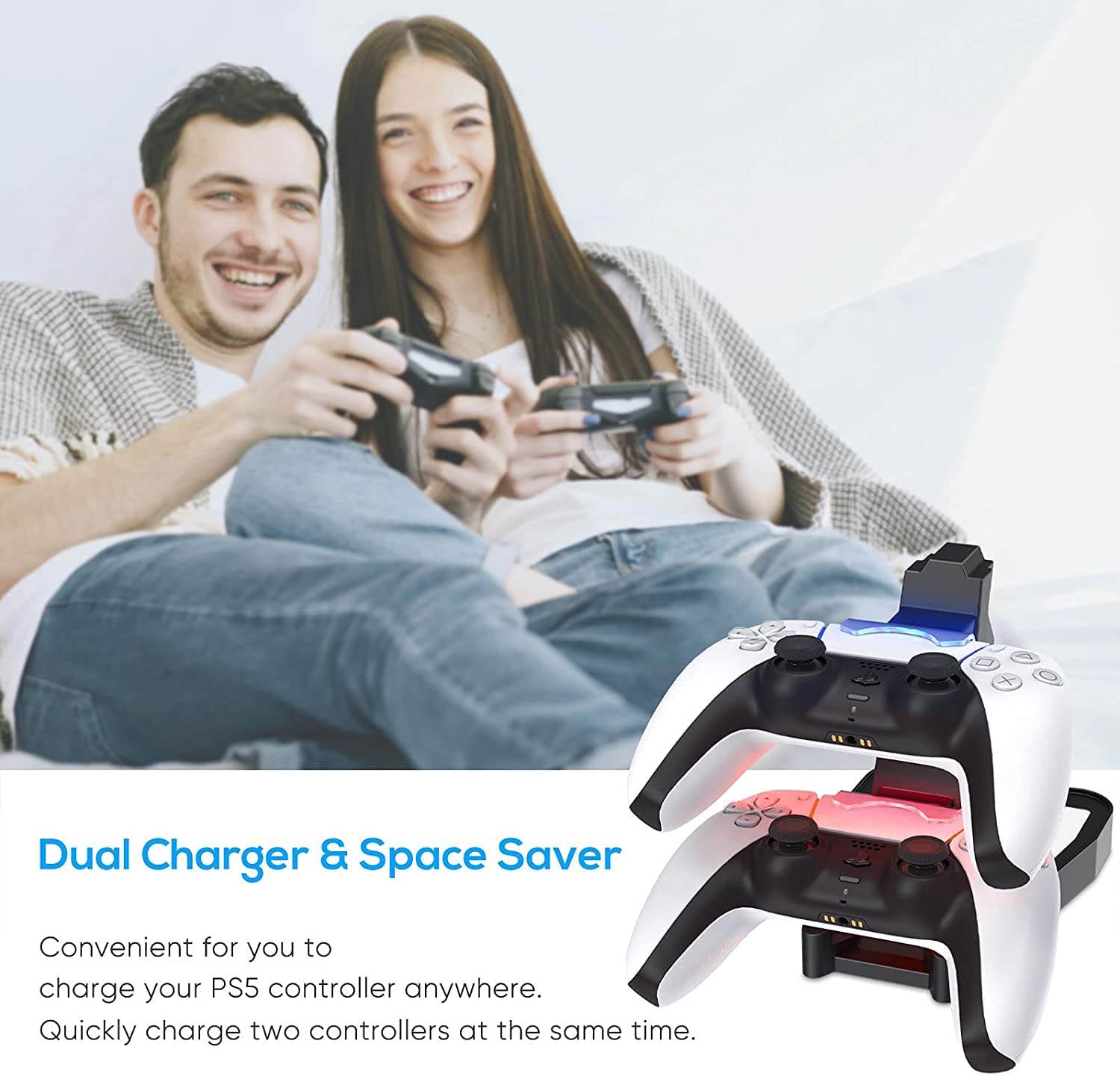 Carregador TwiHill para Sony Playstation 5 Dualsense, com indicador LED-Site oficial de vendas da TwiHill