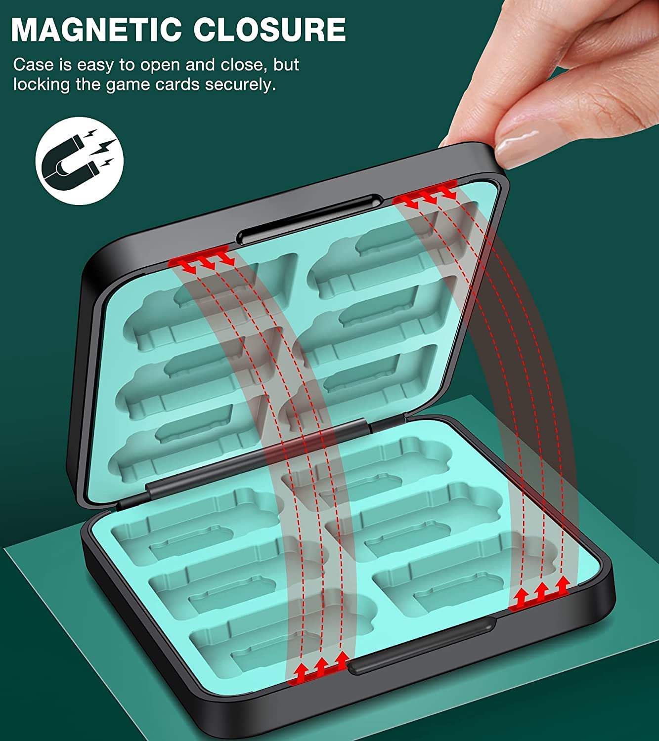 Suporte de estojo de jogo para Nintendo Switch Games Card, cartucho de jogo de 12 interruptores de armazenamento, capa rígida protetora, borracha de revestimento macio e suporte de jogo de interruptor portátil-TwiHill