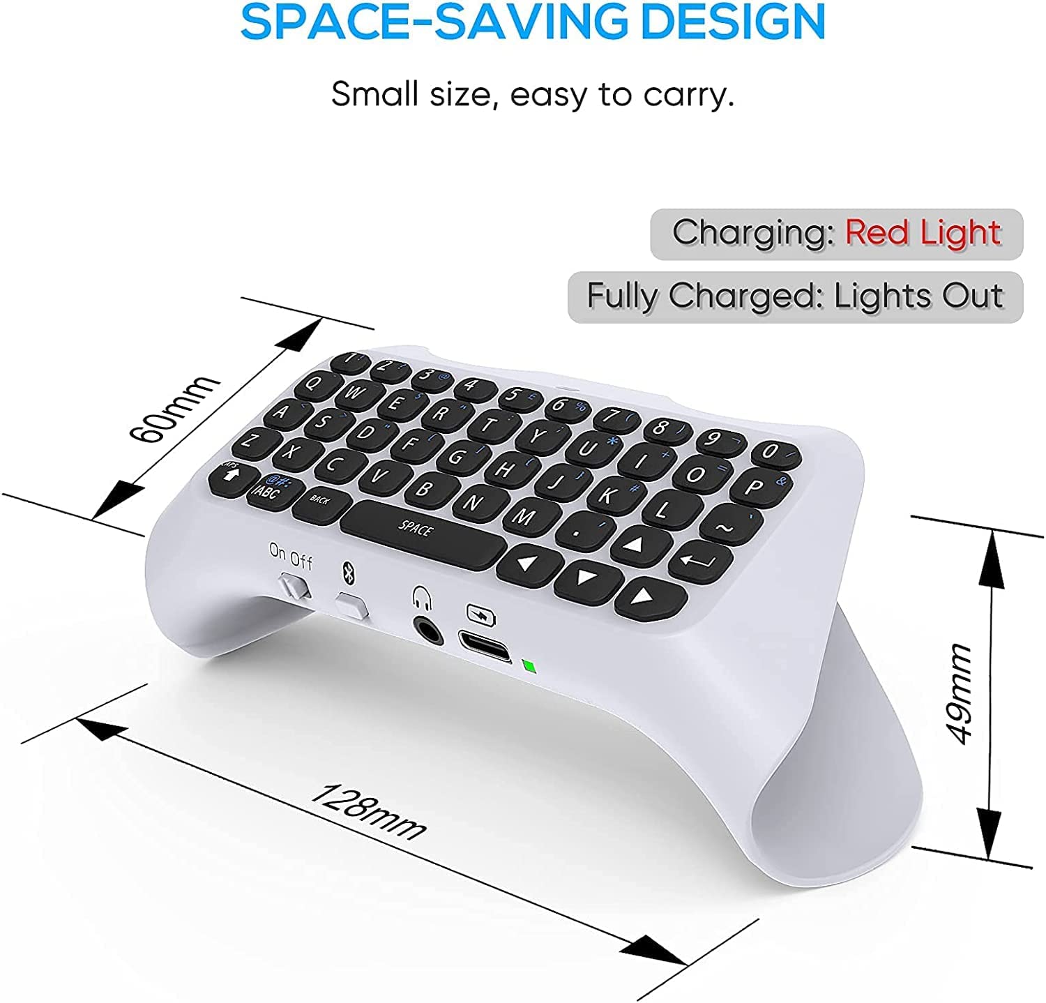 Teclado sem fio para PS5 Controller, Bluetooth 3.0 Mini Chatpad Message Game Teclado Teclado Alto-falante embutido com conector de áudio de 3,5 mm para mensagens e jogos bate-papo ao vivo-Site oficial de vendas da TwiHill