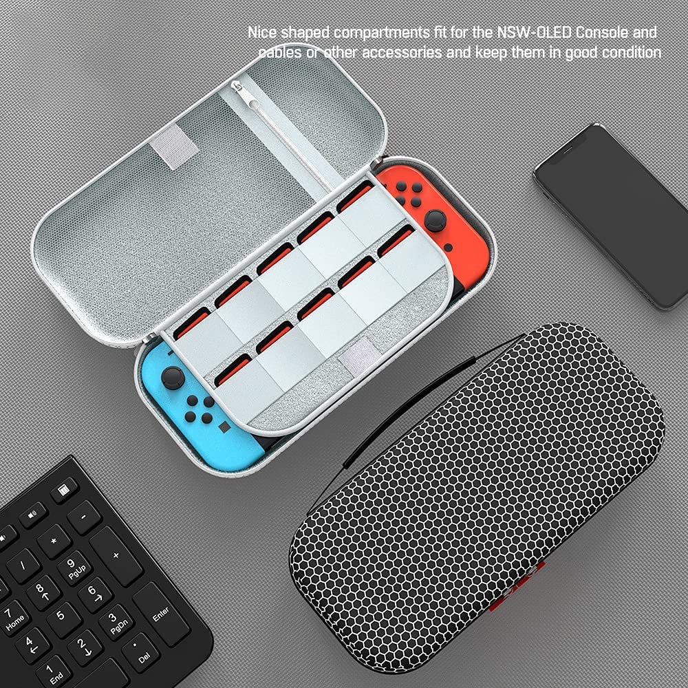 TwiHill A bolsa de armazenamento é adequada para Nintendo Switch OLED, que pode acomodar o console/cartão de jogo/cabo de carregamento ao mesmo tempo. acessórios para Nintendo Switch OLED-TwiHill