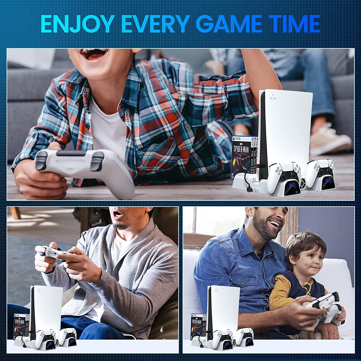 Suporte TwiHill para PS5 com ventilador de refrigeração e carregador de controlador, organizador de rack ps5 rgame-Site oficial de vendas da TwiHill