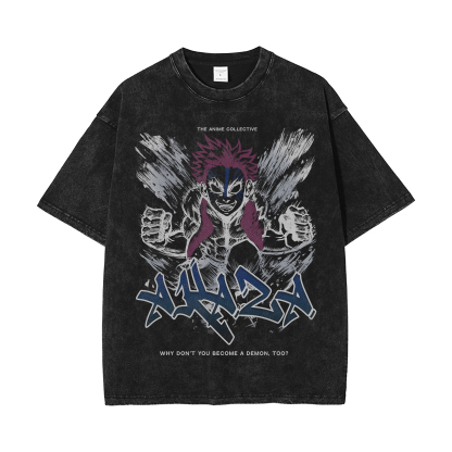 Akaza Vintage Oversized T-Shirt | Demon Slayer