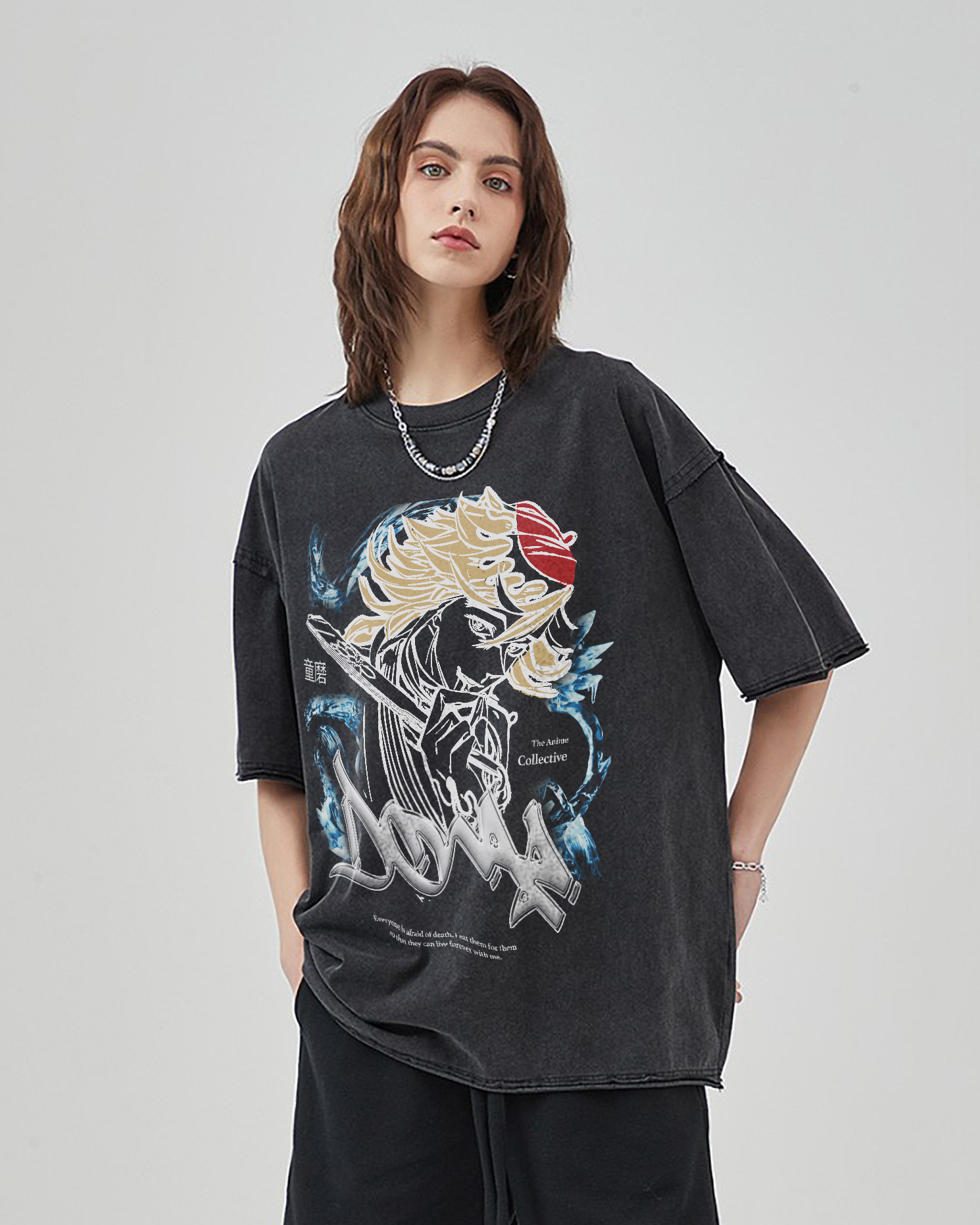 Doma Vintage Oversized T-Shirt | Demon Slayer