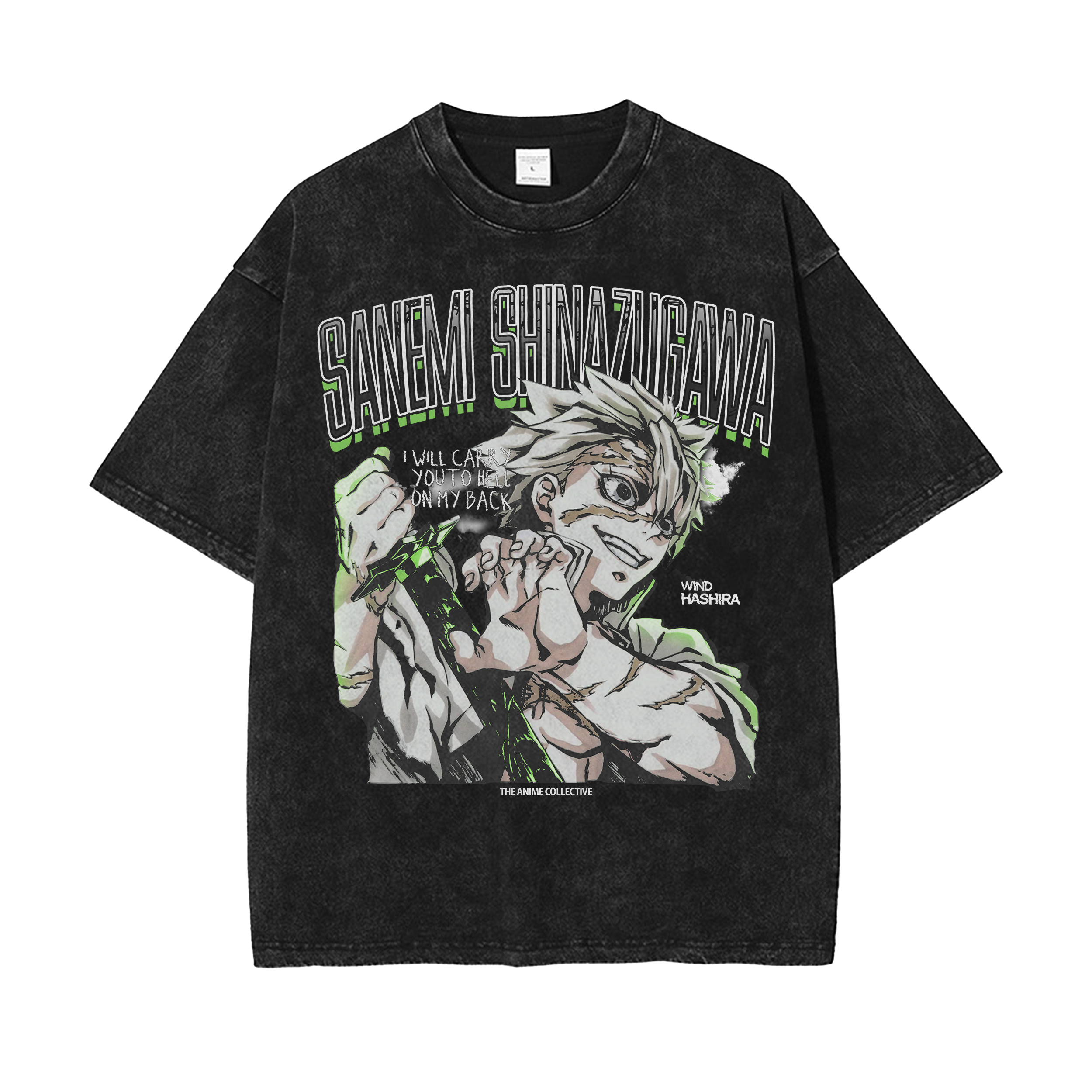 ★送料・関税込★DIMANCHE★VINTAGE HOUSE OVERSIZE T-SHIRT★ Sanemi Shinazugawa Vintage Oversized T-Shirt | Demon Slayer