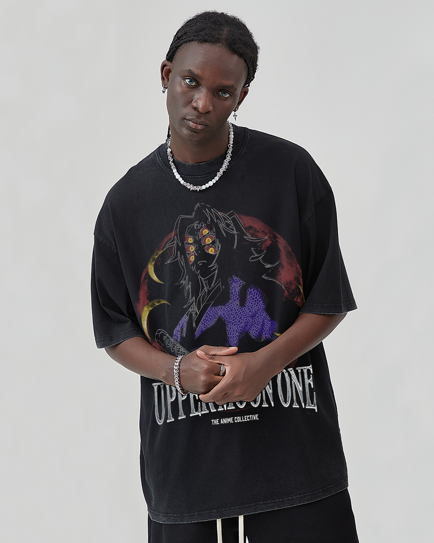 Kokushibo Vintage Oversized T-Shirt | Demon Slayer