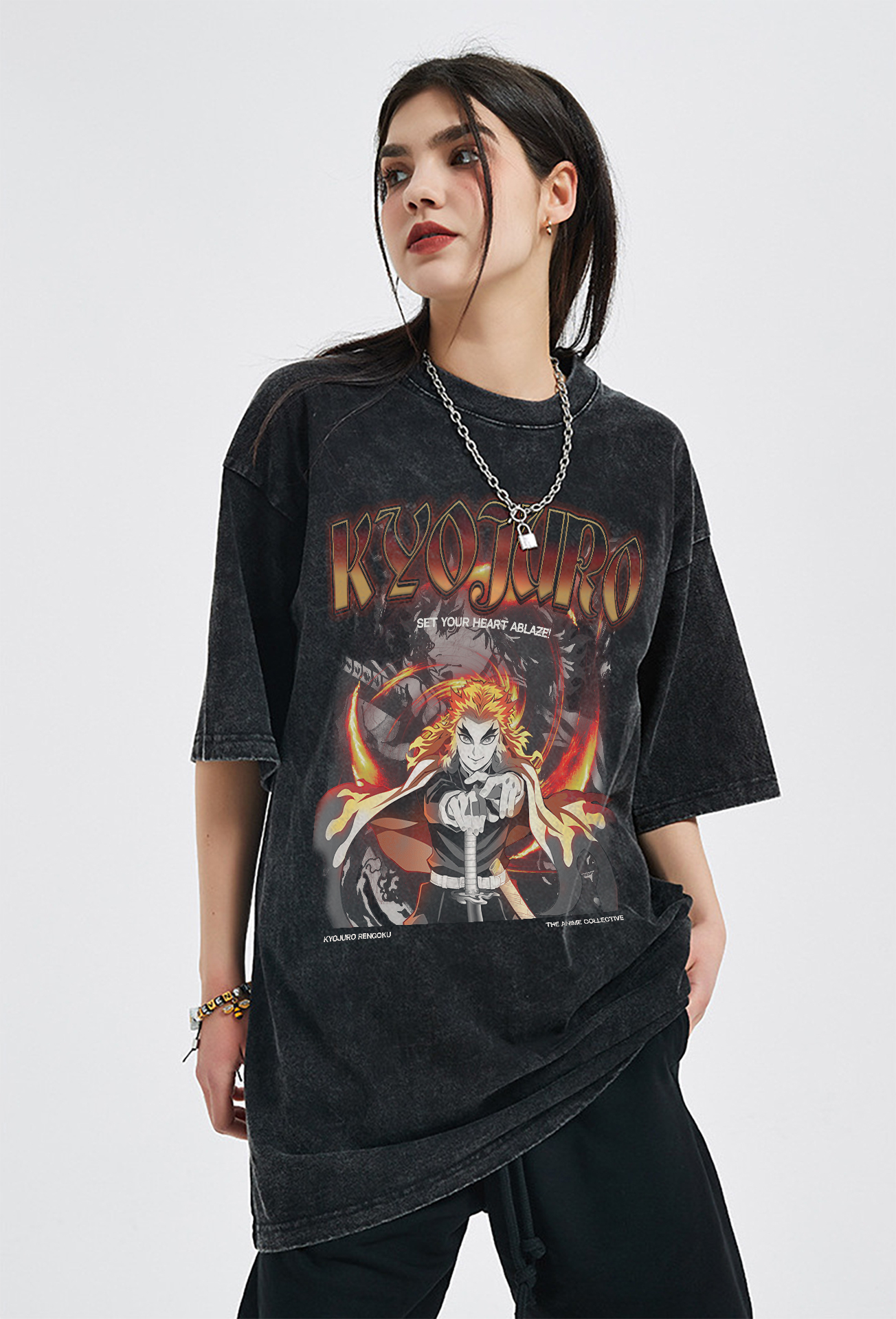 Kyojuro Rengoku Vintage Oversized T-Shirt