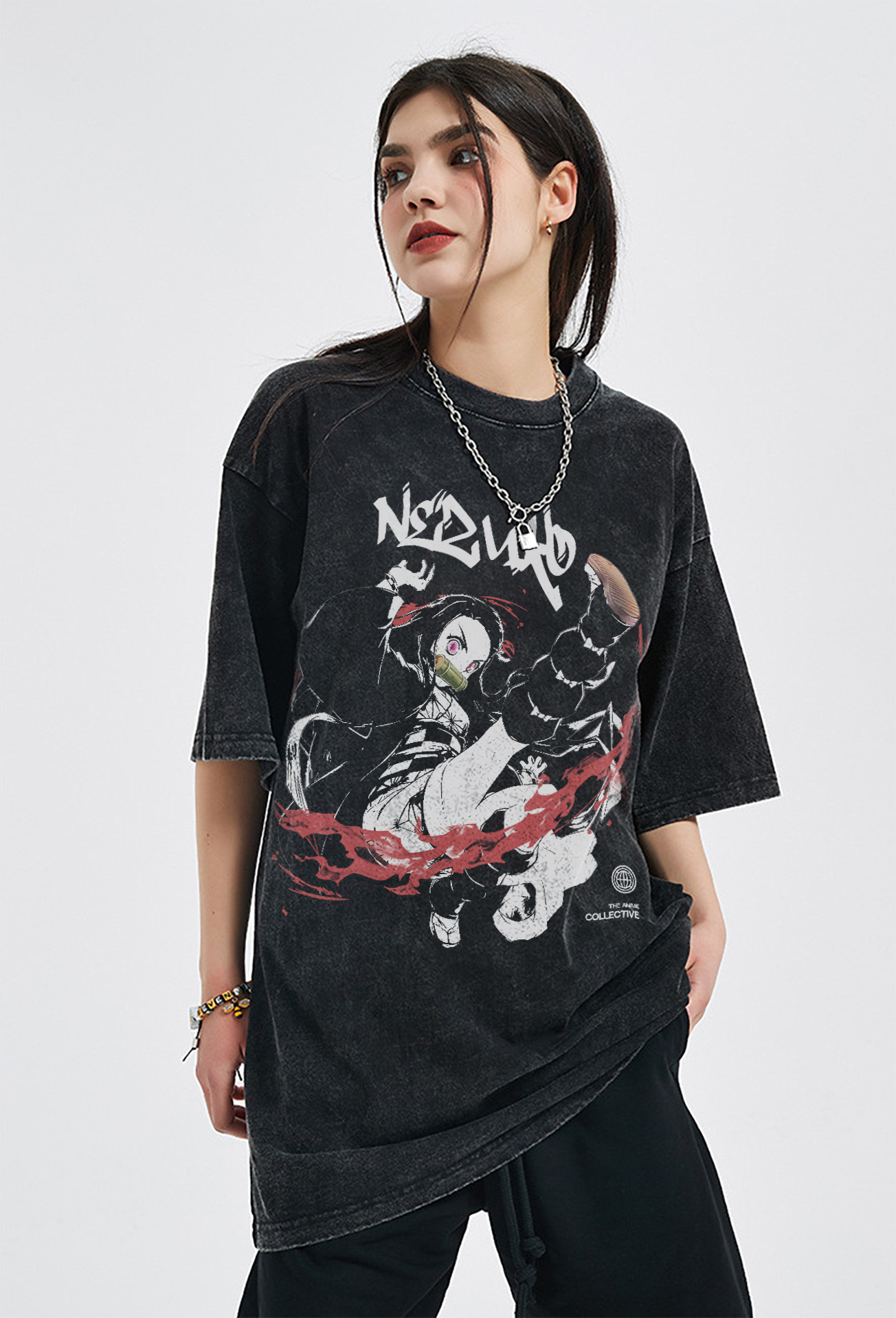 Nezuko Vintage Oversized T-Shirt | Demon Slayer