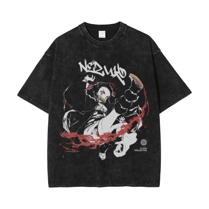 Nezuko Vintage Oversized T-Shirt | Demon Slayer