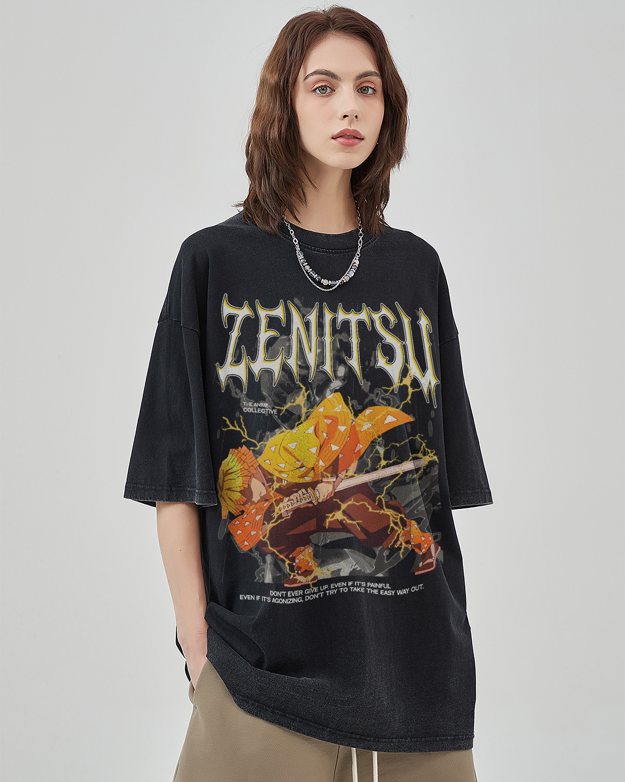 Zenitsu Vintage Oversized T-Shirt | Demon Slayer