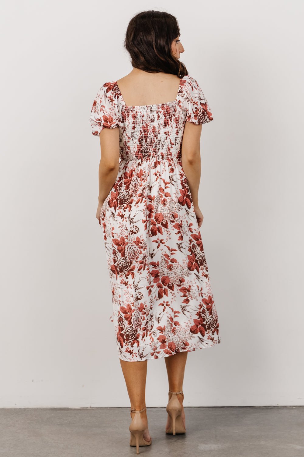 Cadence Midi Dress | Terracotta Floral