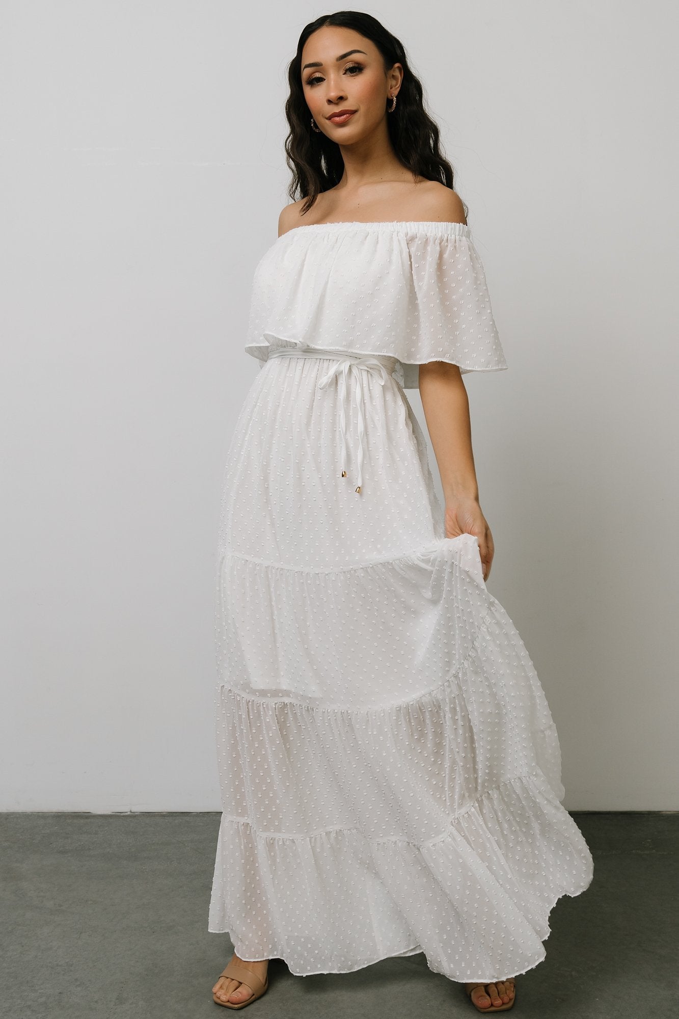 Aphrodite Lace Maxi Dress, Off White