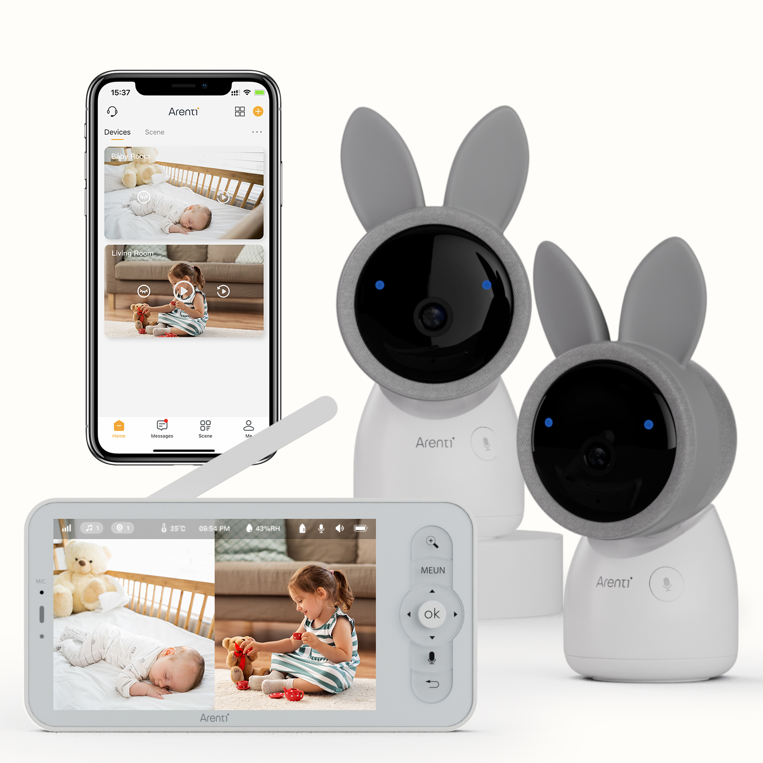 Arenti AInanny 2K UHD Video Pan-Tilt Baby Monitor with 5'' LCD Screen