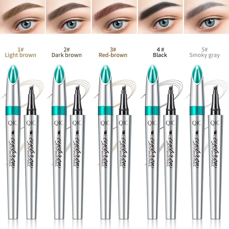 Last day 30% OFF-🔥🔥3D Waterproof Microblading Eyebrow Pen 4 Fork Tip Tattoo Pencil