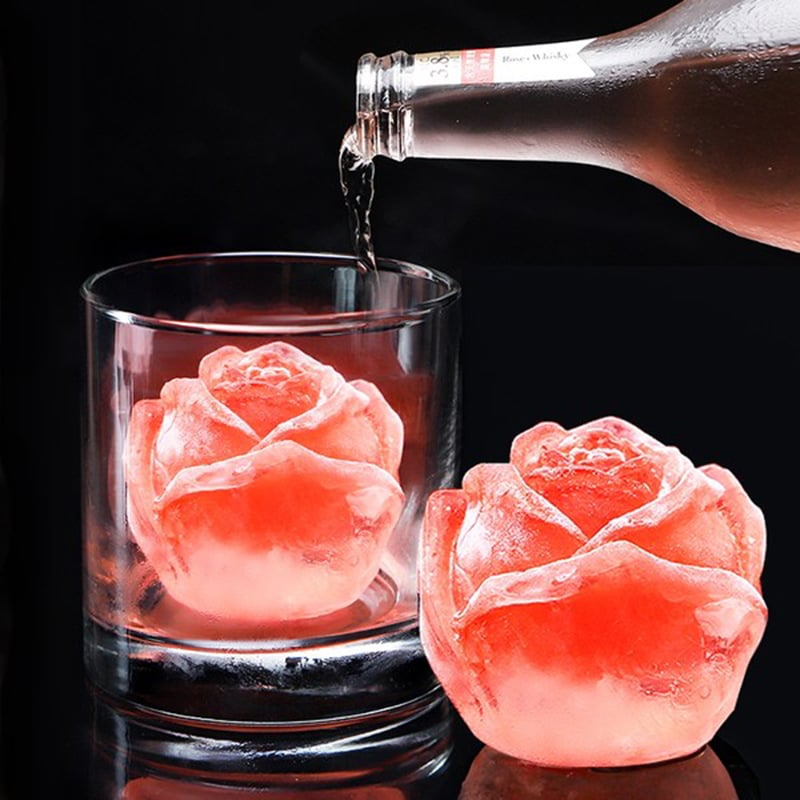 (🔥Factory Outlet Sale - 30% OFF) 3D Rose Shape Ice Cube Mold🌹Party Cocktail Goodies