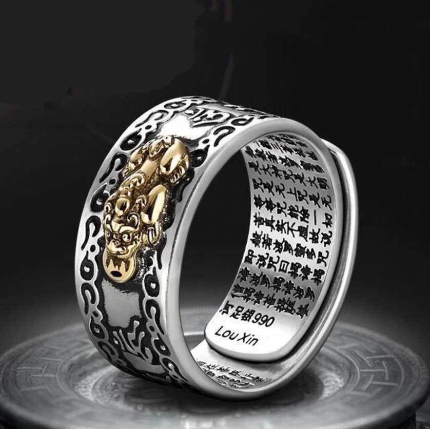 Feng Shui Pixiu Mantra Ring - Wealth & Protection