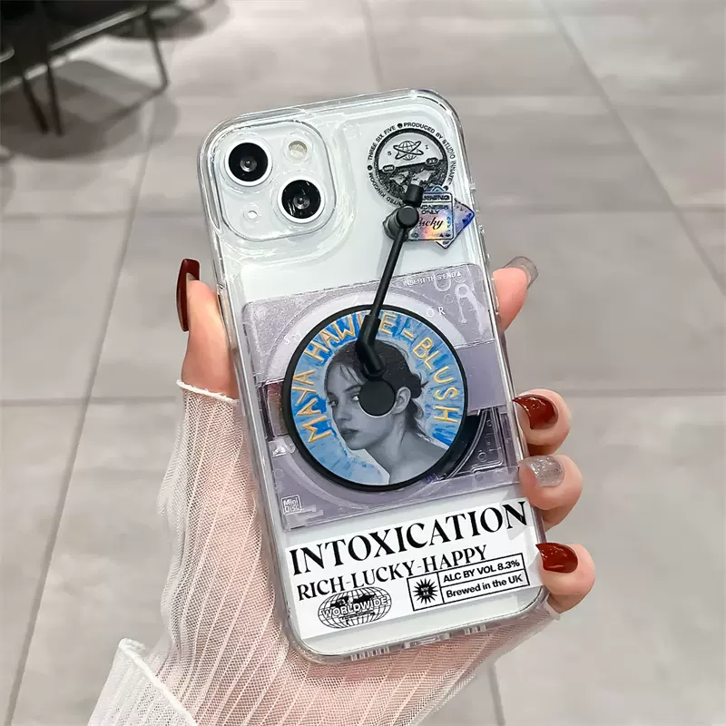 Funda para iPhone Discos de vinilo Reproductor de CD giratorio Soporte para 