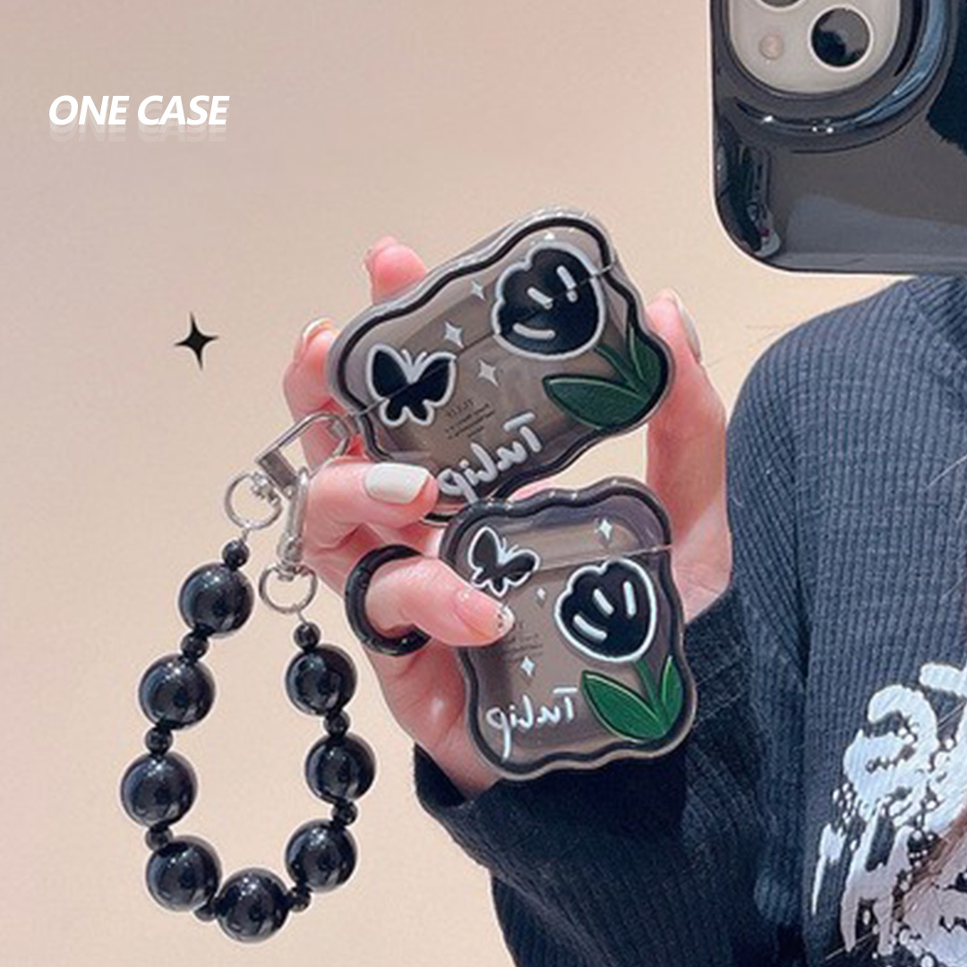 Black Tulip AirPods Case-ONECASE.STUDIO