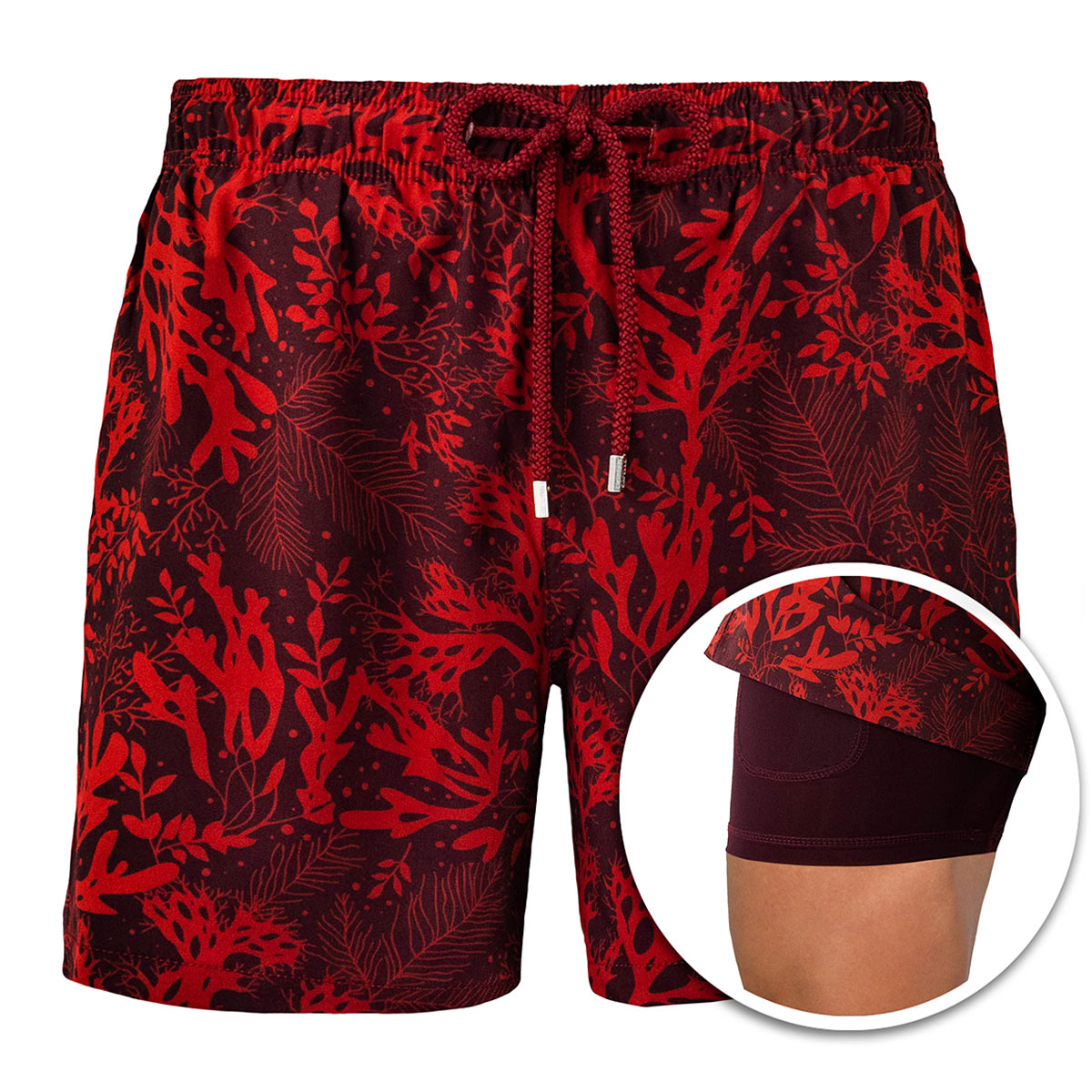 Red Reef - Mens Swim Trunks with Compression Liner