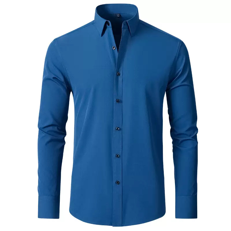 Stretch Non-Iron Anti-Wrinkle Shirt-Dark Blue