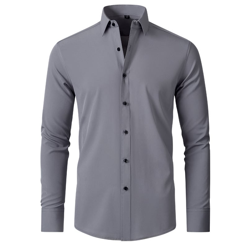 Stretch Non-Iron Anti-Wrinkle Shirt-Grey