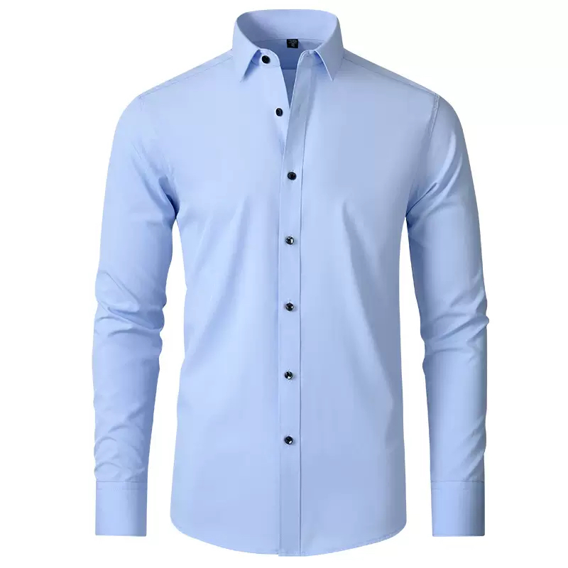 Stretch Non-Iron Anti-Wrinkle Shirt-Light Blue