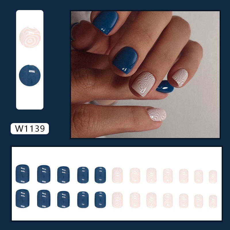 Hill pattern Short Nails