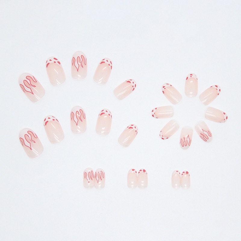 Flame French Tip Medium Nails